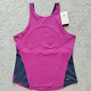 NWT 2XL Nike Yoga Dri-Fit Purple Stretch Keyhole Back Active Gym Tank Top NEW